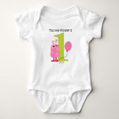 1st Birthday Little Monster Pink Infant Creeper
