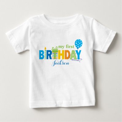 1st Birthday Multicolor Blues Birthday Letters Shirt