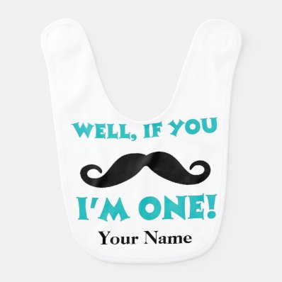 1st Birthday Mustache Baby Bib