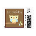 1st Birthday Owl postage by EverAfter 1st Birthday Owl postage