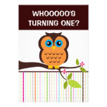 1st Birthday Owl Theme Party Invitations