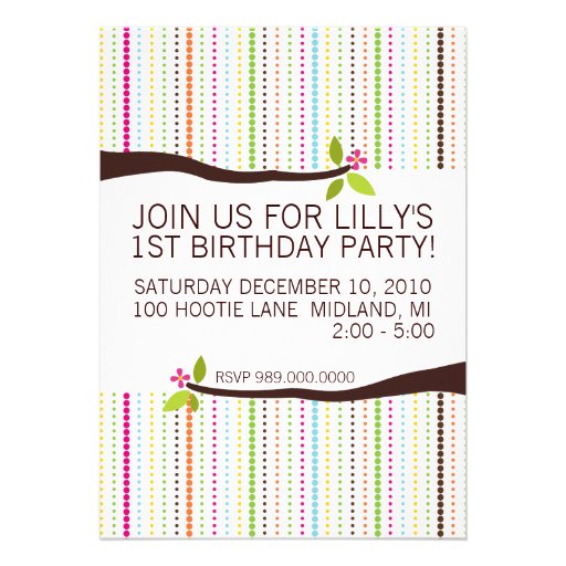 1st Birthday Owl Theme Party Invitations