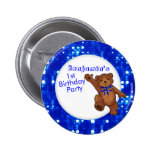 1st Birthday Party Bear Guest Pin