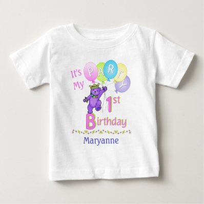 1st Birthday Party Girl Princess Bear Infant T-shirt