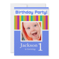 1st Birthday Party Invitations Fun Neon Boy invitation