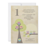 1st Birthday Party Night Owls Cute Invitation
