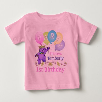 1st Birthday Party Princess Bear Shirt