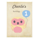 1st Birthday Party Retro Baby Owls Invitation invitations