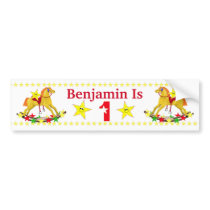 1st Birthday Party Rocking Horse Bumper Sticker