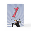 1st Birthday - Penguin Surprise cards