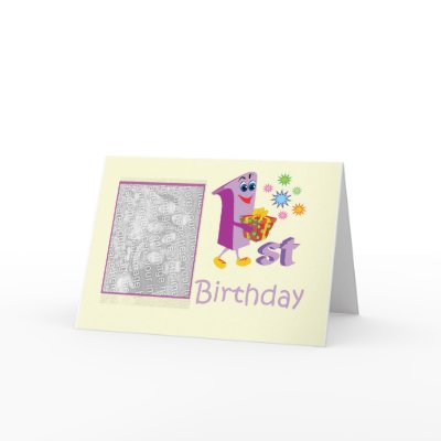 1st birthday photo card by partypassion
