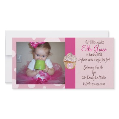 1st Birthday Photocard Invite Photo Cards by akhyatt