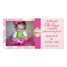 1st Birthday Photocard Invite Photo Cards