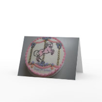 1st Birthday, Pink Merry-Go-Round cards
