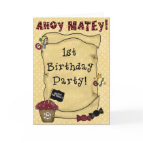 1st Birthday Pirate Invitations Card