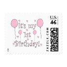 postcard - Pink Birthday Stamps - Customizable and Personalizable Girl's 1st Birthday Postage Stamps
Special Request