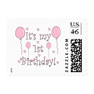 1st Birthday Postage Stamp by totallypainted