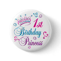 1st Birthday Princess buttons by BirthdayObsessions 1st Birthday Princess buttons