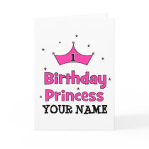 1st Birthday Princess!  with pink crown cards