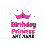 1st Birthday Princess!  with pink crown Post Cards