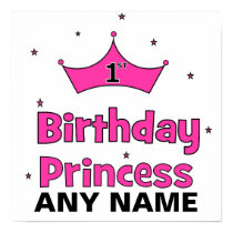 1st Birthday Princess!  with pink crown posters