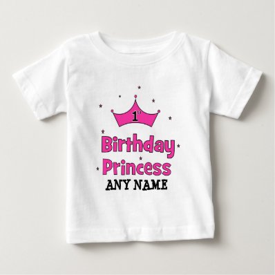 1st Birthday Princess! with pink crown Shirts