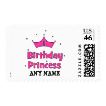 1st Birthday Princess!  with pink crown Stamp