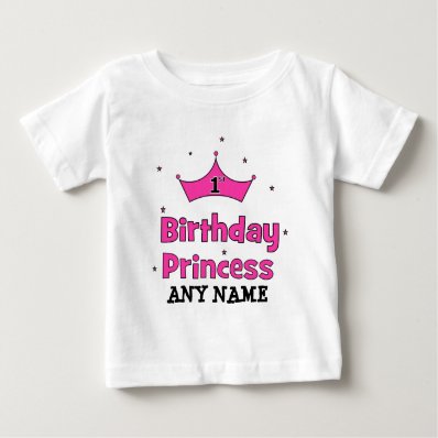 1st Birthday Princess!  with pink crown T Shirt