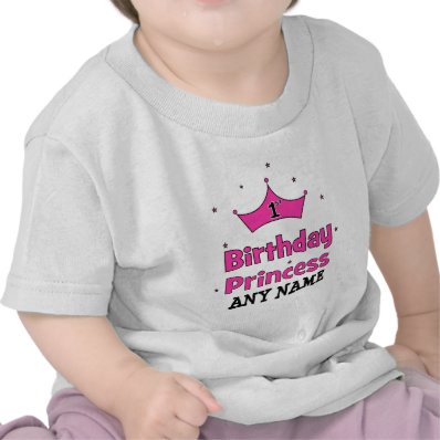 1st Birthday Princess!  with pink crown T-shirts