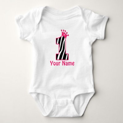 1st Birthday Princess Zebra Print Shirt