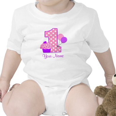 1st Birthday Purple Cupcake Personalized T-shirt