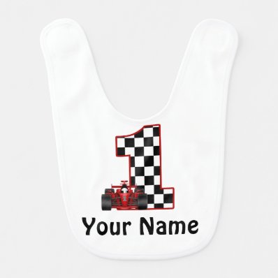 1st Birthday Race Car Personalized Bib