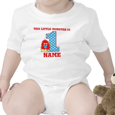 1st Birthday Red Monster Personalized T-shirt