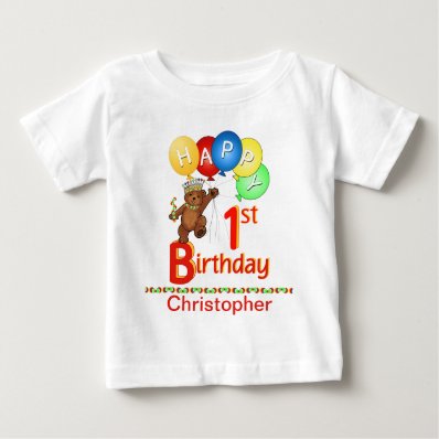 1st Birthday Regal Teddy Beary Custom Name T-shirt