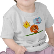 1st Birthday T Shirts for Boys with Cute Lion