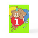 1st Birthday Teddy Bear (2) cards