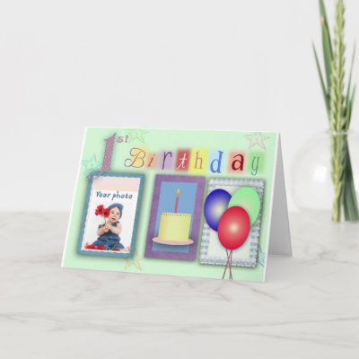 1st birthday template greeting cards by perfectpostage