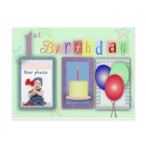 1st birthday template post card