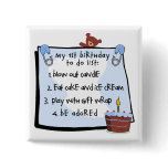 1st Birthday To Do's Blue Pinback Button