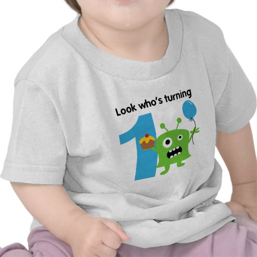 1st Birthday Tshirt Cute Monster