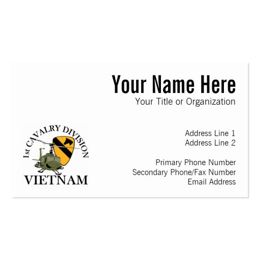 1st Cav Vietnam Vet Business Cards