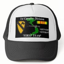 1st Cavalry Division"First Team"Vietnam Ball Caps Hats