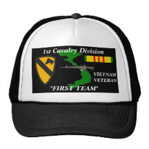 1st Cavalry Division"First Team"Vietnam Ball Caps Hats