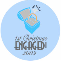 1st Christmas Engaged 2009 (Xmas Ornament) photo sculptures