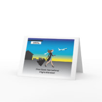 1st Class International Flight Attendant Greeting Card