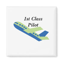 1st Class Pilot magnets by Just2Cute 1st Class Pilot magnets