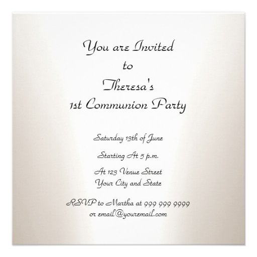 1st Communion Party Invitation