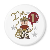 1st Cowboy Birthday Refrigerator Magnets