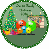 1st Family Christmas Ornament 2014 Acrylic Cut Out