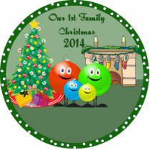 1st Family Christmas Ornament 2014 Photo Sculpture